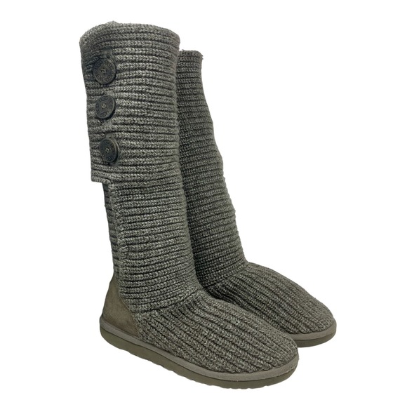 UGG Classic Cardy Boots Womens 9 Gray 1,3,7,3:S-1352 - Picture 1 of 9